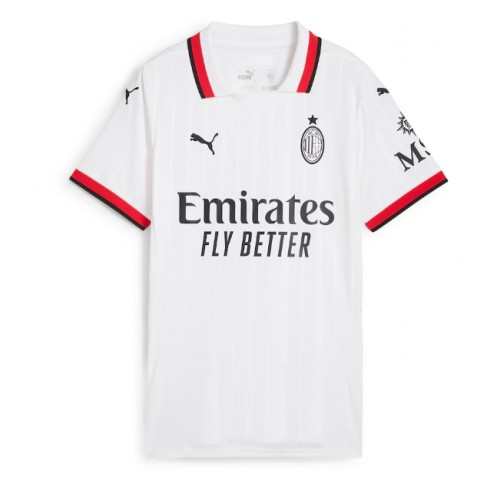 Echipament fotbal AC Milan Tricou Deplasare 2024-25 pentru femei maneca scurta Echipament fotbal AC Milan Tricou Deplasare 2024-25 pentru femei maneca scurta
